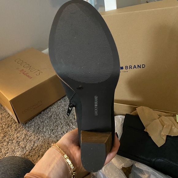 Lucky Brand Women's Quintei Leather Platform Stacked Heel Bootie - Picture 5 of 8